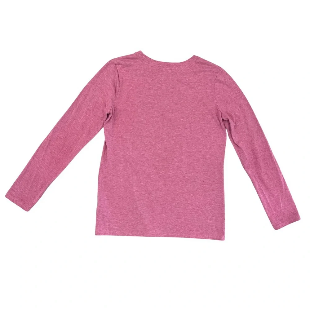 Cat & Jack Girls L 10/12 Owl Shirt Graphic Tee Long Sleeve Pink